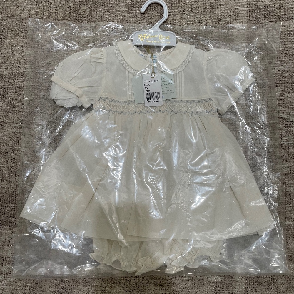 Feltman Brothers Ivory Dress with Bloomers 3m
